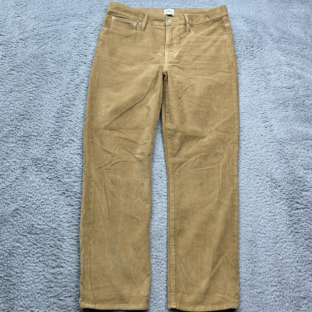 J Crew Corduroy Pants Womens 32x28 Gold Tan Vintage Slim Straight Classic Preppy